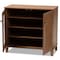 Baxton Studio Coolidge Walnut Finished 4-Shelf Wood Shoe Storage Cabinet 156-9387 - alternate 2